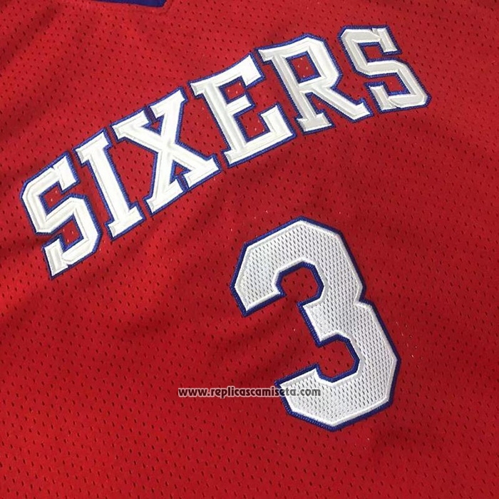 Camiseta Philadelphia 76ers Allen Iverson NO 3 Mitchell & Ness 2002-03 Rojo